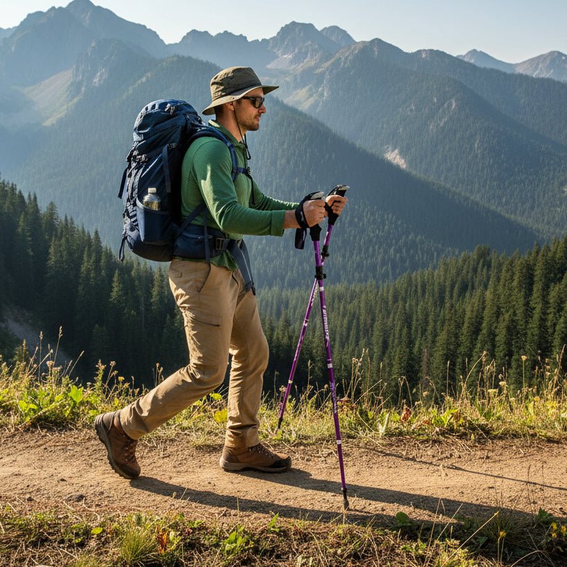 Verstelbare Opvouwbare Antislip Wandelstokken met Ergonomische Handgreep voor Outdoor Trekking en Hiking | Sulvida