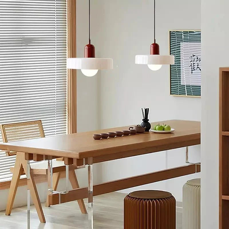 Glazen Hanglamp Rond Design Gekleurd Glas Ø25-35cm Groen Geel Wit Eettafel Woonkamer Eetkamer Decoratief | Sulvida