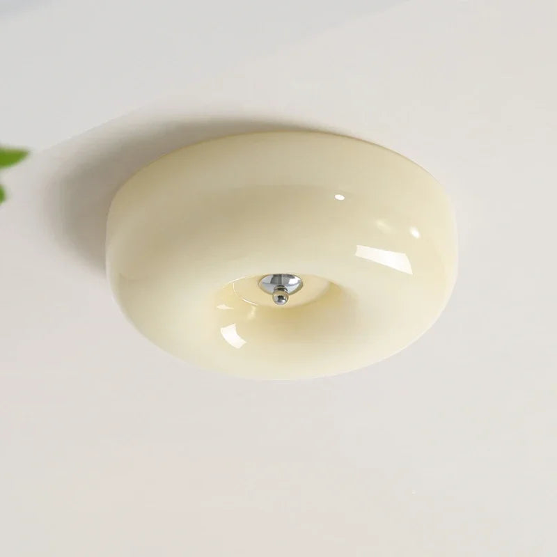 Glazen Plafondlamp Bauhaus Design Rond Ivoorwit LED Verlichting Slaapkamer Keuken Woonkamer Eetkamer Hal | Sulvida