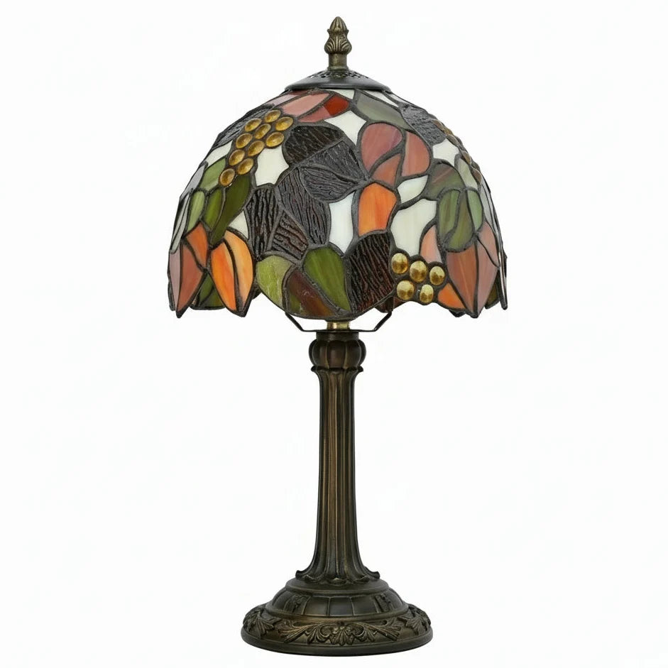 Vintage Tafellamp Gekleurd Glas Hars Voet Drukknop E27 Bureau Nachtkastje Sfeervol Retro Woonkamer Design | Sulvida