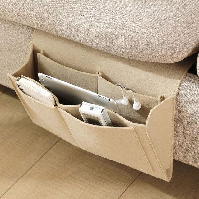 Hangorganizer voor Bed en Bank Grijs Beige Groen Bruin | Opbergtas Nachtkastje met Vakken Afstandsbediening | Sulvida