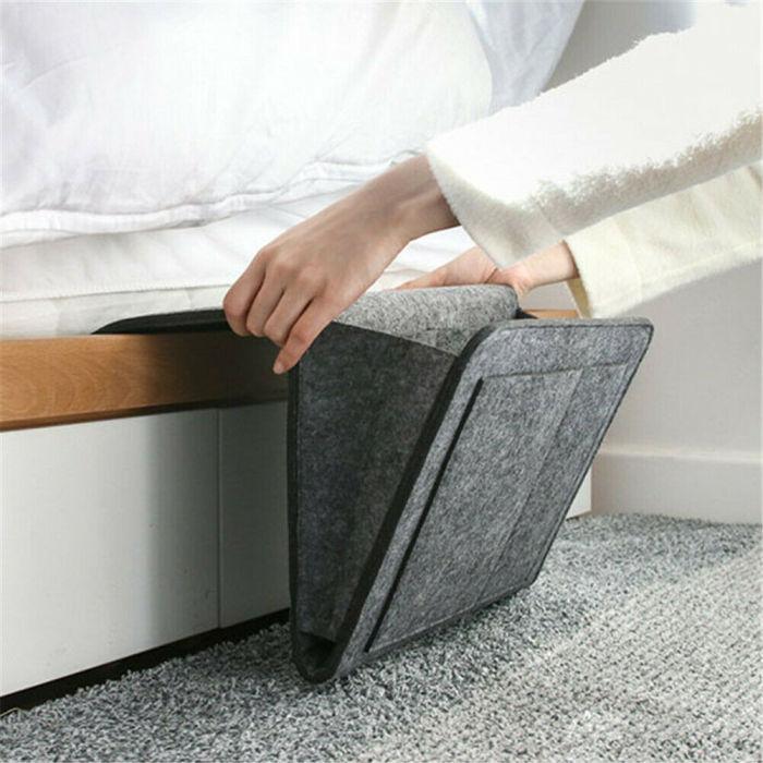 Hangorganizer voor Bed en Bank Grijs Beige Groen Bruin | Opbergtas Nachtkastje met Vakken Afstandsbediening | Sulvida