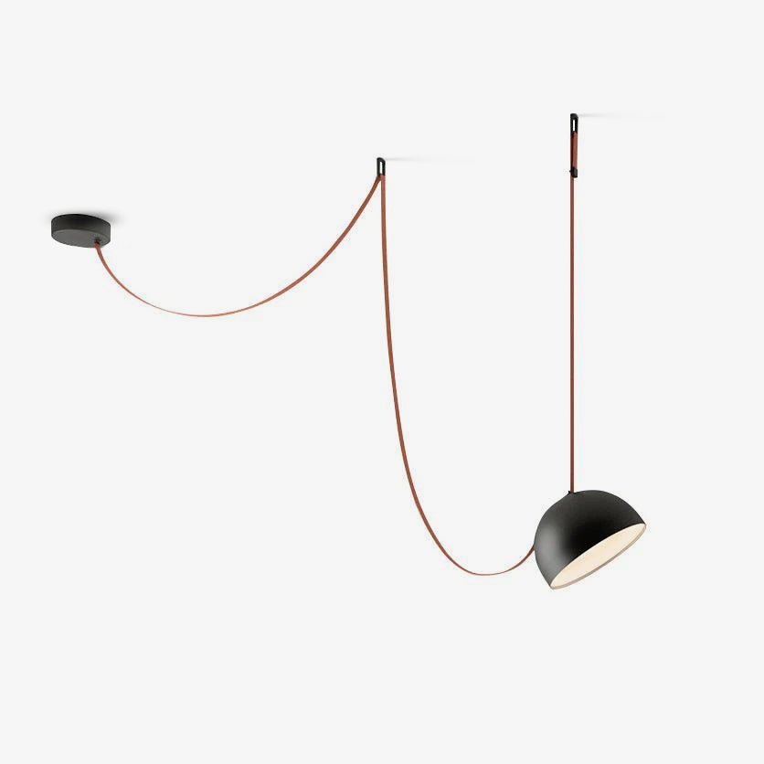 Hanglamp met Verstelbare Canvas Banden Zwart Oranje LED Geïntegreerd 360° Lichtverspreiding Modern Design | Sulvida
