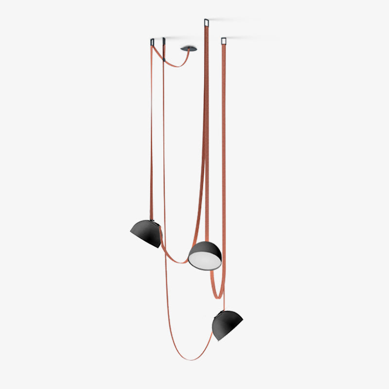 Hanglamp met Verstelbare Canvas Banden Zwart Oranje LED Geïntegreerd 360° Lichtverspreiding Modern Design | Sulvida