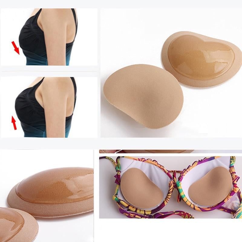Zelfklevende Bikini Pads Zwemkleding Zwart Beige Waterbestendig Push-Up Inlegkussens BH Cups Badmode | Sulvida