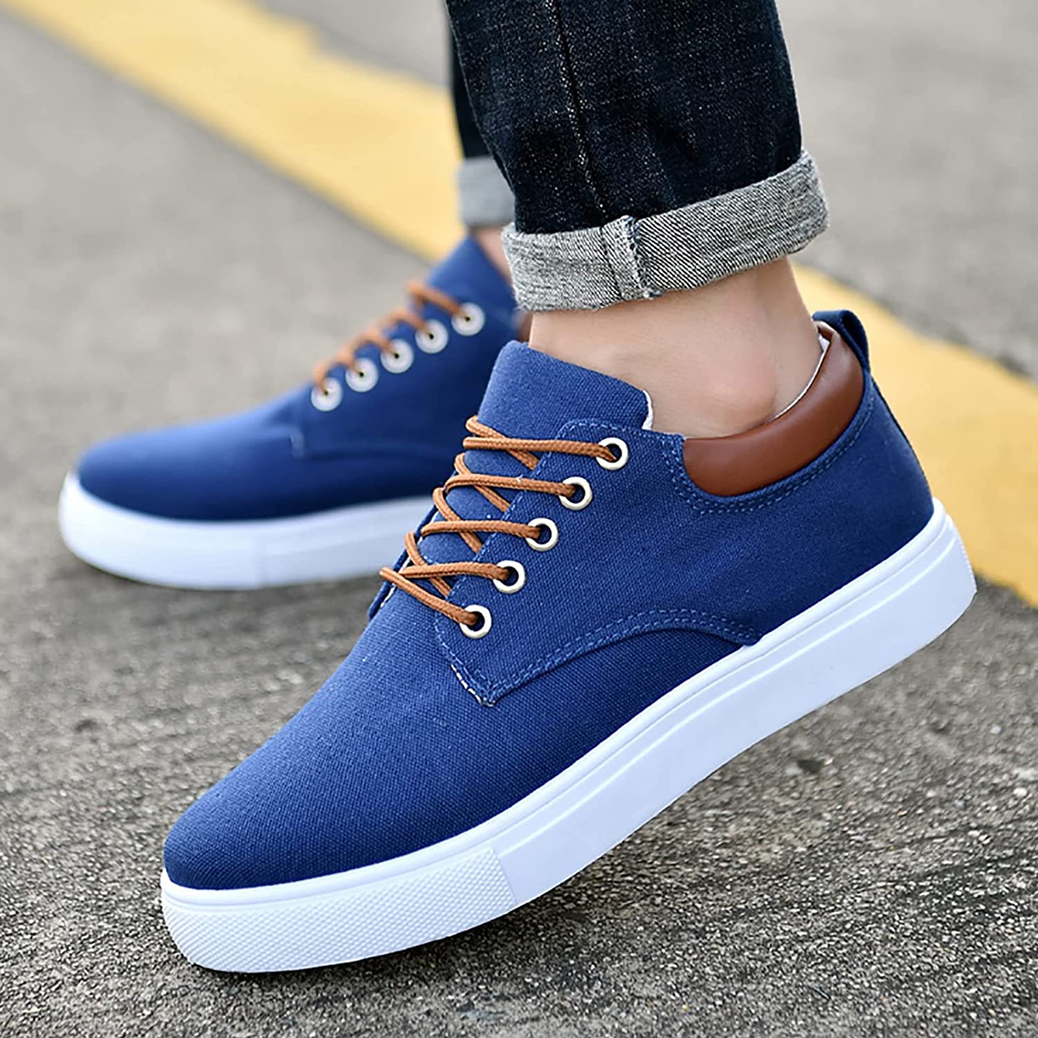 Canvas Herensneakers met Witte Zool – Stoere Sneaker voor Dames en Heren – Sportieve Platte Schoenen Maat 39-47 | Sulvida