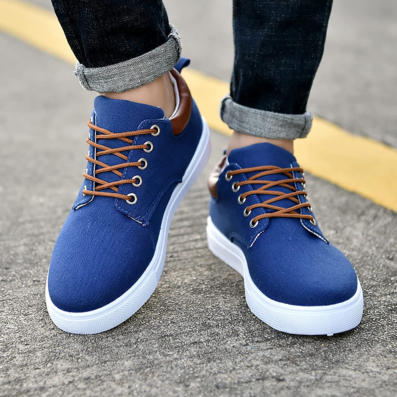 Canvas Herensneakers met Witte Zool – Stoere Sneaker voor Dames en Heren – Sportieve Platte Schoenen Maat 39-47 | Sulvida