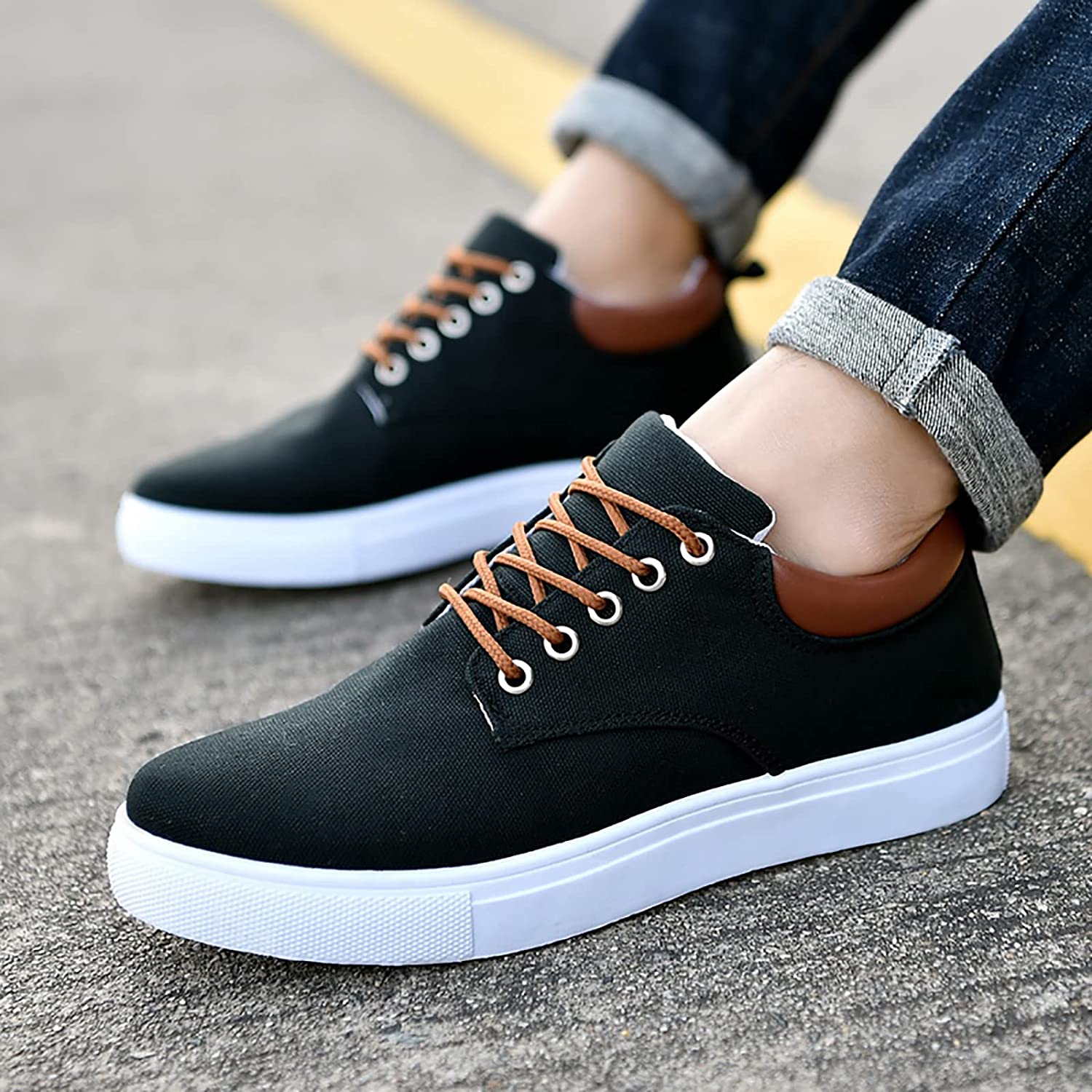Canvas Herensneakers met Witte Zool – Stoere Sneaker voor Dames en Heren – Sportieve Platte Schoenen Maat 39-47 | Sulvida