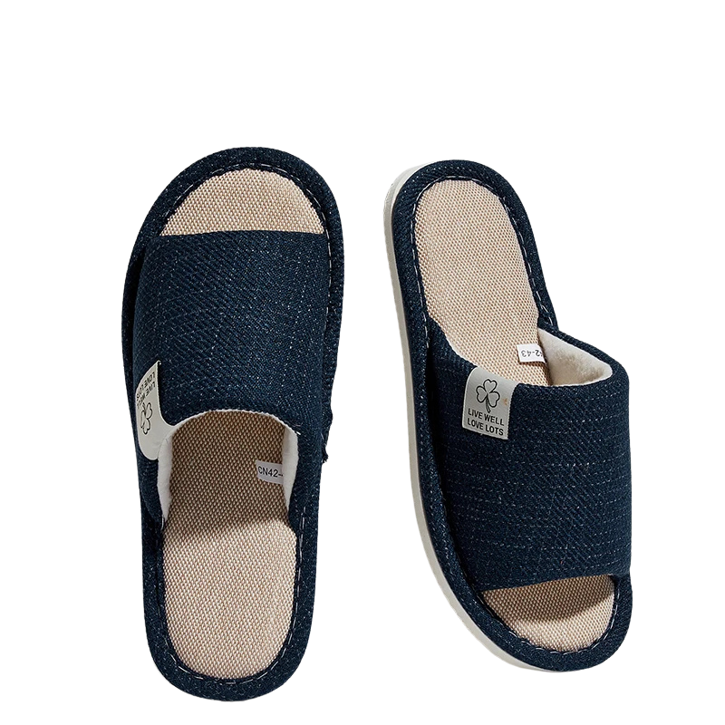 Huisslippers Open Teen Ademend Zacht Antislip Pantoffels Binnenshuis Lichtgewicht Stilgegaan Blauw Grijs Geel Koffie | Sulvida