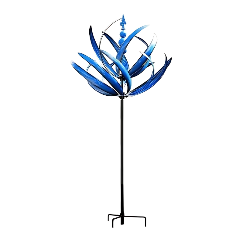 Draaiend Windmobiel Tuindecoratie Rood en Blauw met Reflecterende Beweging voor Tuin en Terras Weerbestendig Metalen Buitenornament | Sulvida