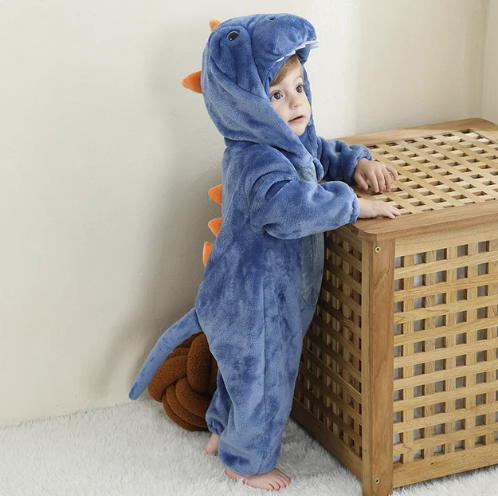 Baby Onesie met Dierencapuchon – Zachte Romper voor Kinderen – Katoen Polyester – Rits Eendelig Speelpak | Sulvida