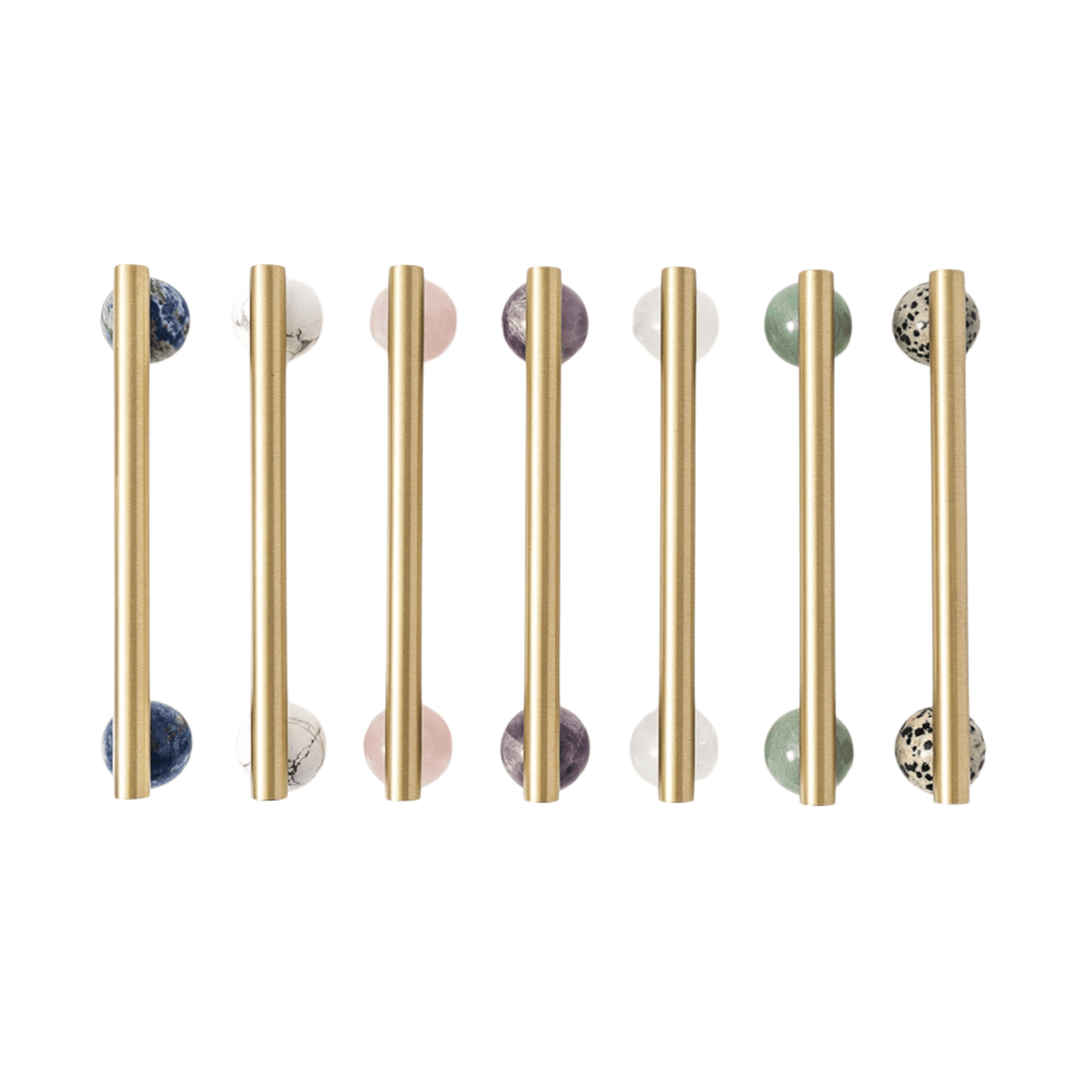 Möbelknopf aus Messing und Marmor, Naturstein mit goldenem Griff, modernes Design, luxuriöser Schrank-Türknauf für stilvolle Innenräume | Sulvida