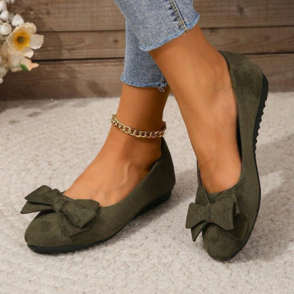 Ballerines élégantes avec détail nœud et bout rond pour un confort au quotidien, chaussures pour femme | Sulvida