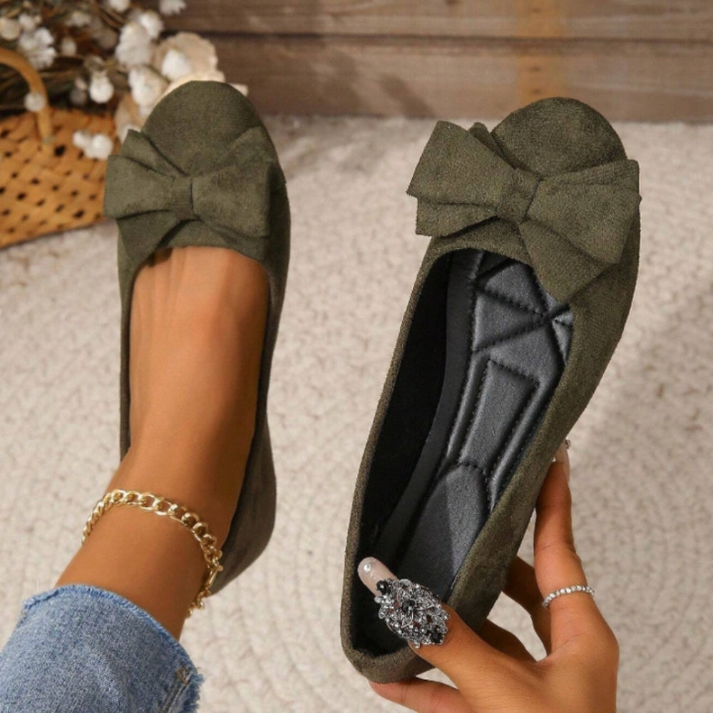 Ballerines élégantes avec détail nœud et bout rond pour un confort au quotidien, chaussures pour femme | Sulvida