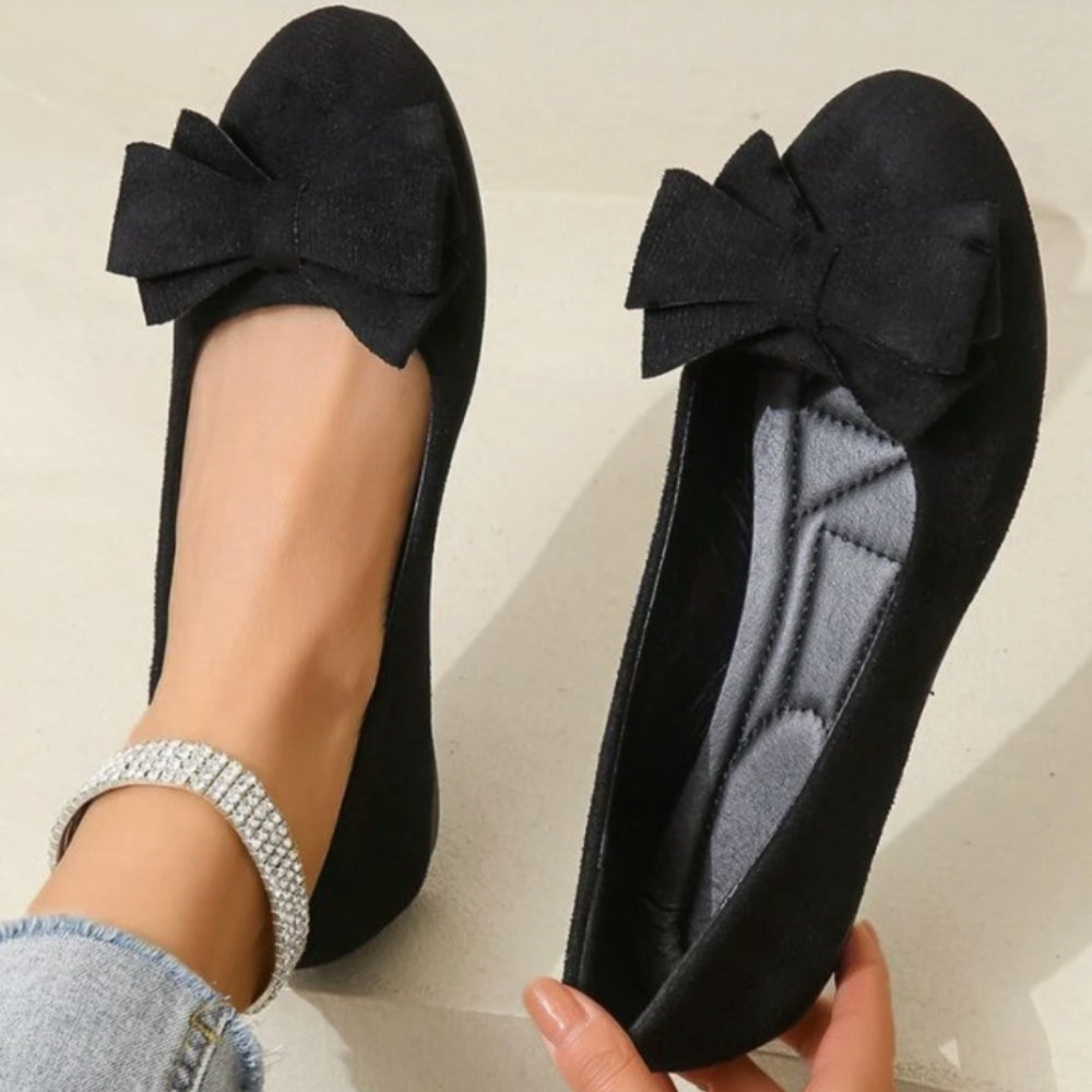Ballerines élégantes avec détail nœud et bout rond pour un confort au quotidien, chaussures pour femme | Sulvida