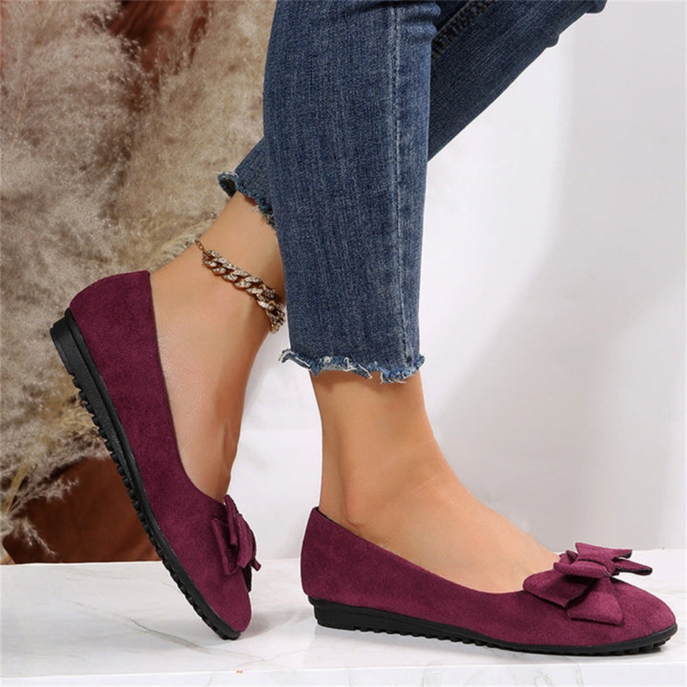Ballerines élégantes avec détail nœud et bout rond pour un confort au quotidien, chaussures pour femme | Sulvida