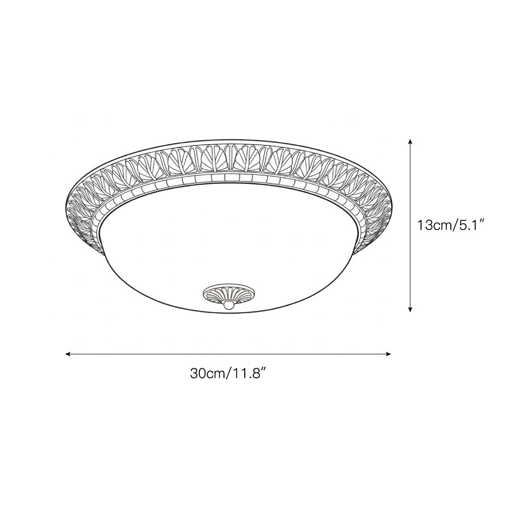 Ronde plafondlamp met glazen kap metalen armatuur LED verlichtingselement 30 40 50cm interieurverlichting | Sulvida