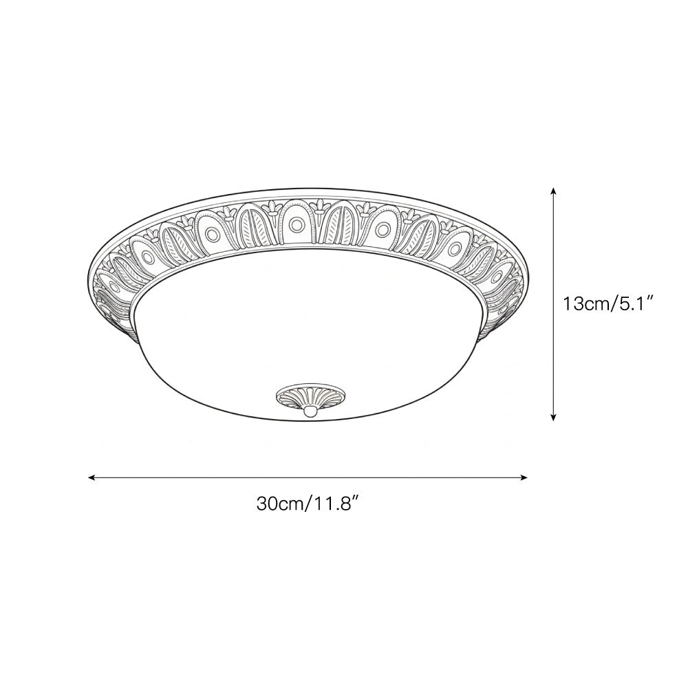 Ronde plafondlamp met glazen kap metalen armatuur LED verlichtingselement 30 40 50cm interieurverlichting | Sulvida