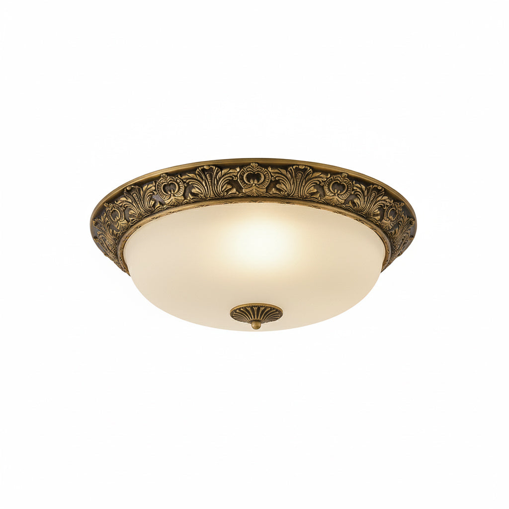 Ronde plafondlamp met glazen kap metalen armatuur LED verlichtingselement 30 40 50cm interieurverlichting | Sulvida