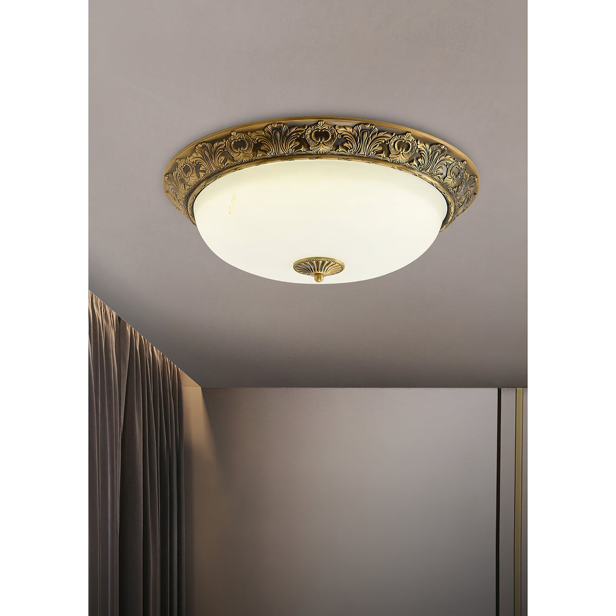 Ronde plafondlamp met glazen kap metalen armatuur LED verlichtingselement 30 40 50cm interieurverlichting | Sulvida