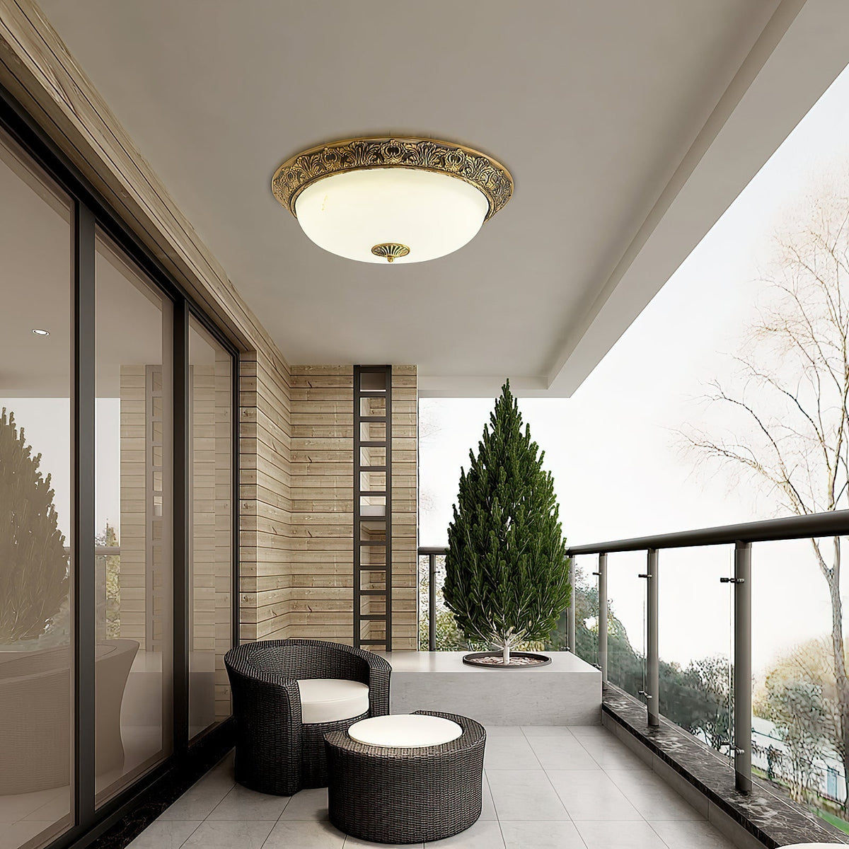 Ronde plafondlamp met glazen kap metalen armatuur LED verlichtingselement 30 40 50cm interieurverlichting | Sulvida