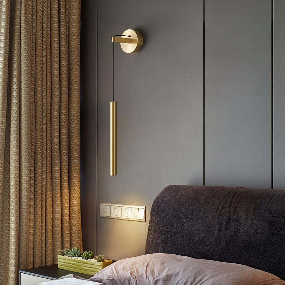 Minimalistische Wandlamp Messing of Zwart 60cm LED Geïntegreerd Strak Design Lijnverlichting Interieur | Sulvida