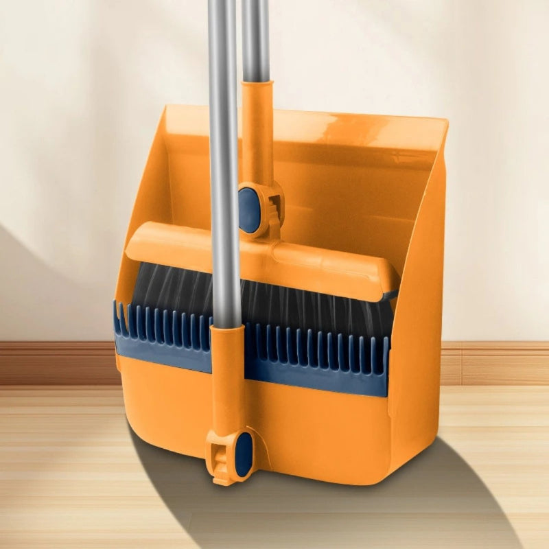 Kehrset mit Bürste und Kehrschaufel – verstellbarer Stiel 97 cm – schwenkbarer Kopf 180° – Kammeinsatz zum Entfernen von Haaren | Sulvida