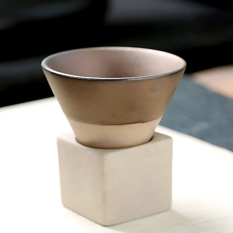 Japanse koffiekop keramiek 100ml met houder handgemaakt servies ontbijtkom espresso mokje thee drinken | Sulvida