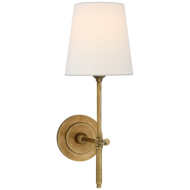 Wandlamp Messing met Linnen Kap Klassieke Wandverlichting Slaapkamer Eetkamer Warm Sfeerverlichting Elegant | Sulvida