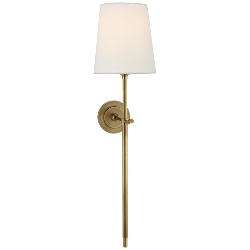 Wandlamp Messing met Linnen Kap Klassieke Wandverlichting Slaapkamer Eetkamer Warm Sfeerverlichting Elegant | Sulvida