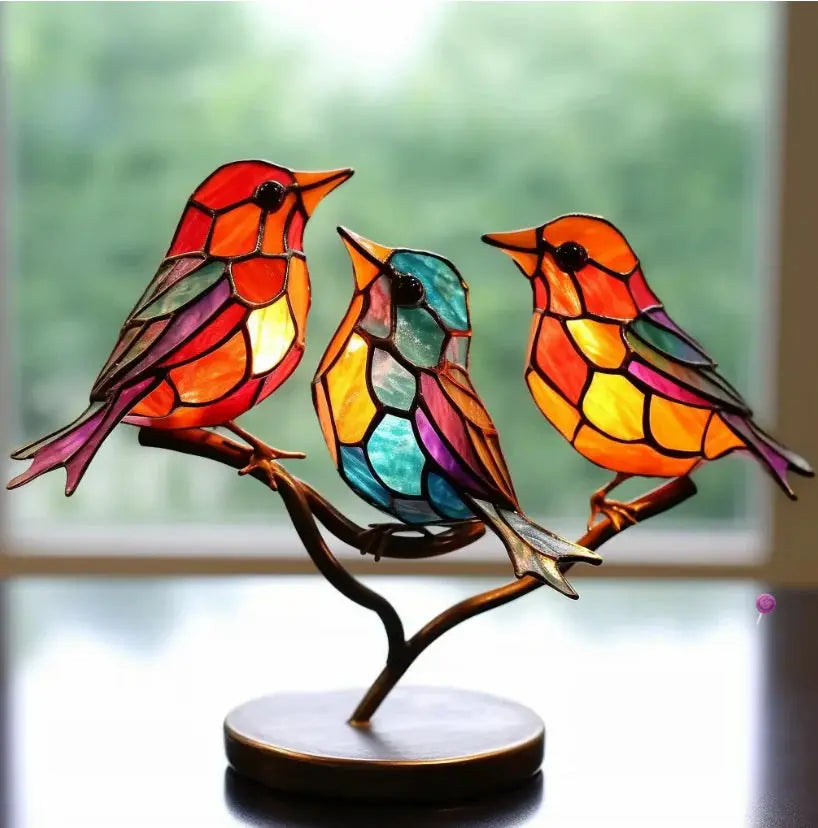 Vogel Raamsticker Set Decoratieve Zonlicht Reflecterende Vogels Glas Ornament Kleurrijk Raamdecoratie Woonkamer Slaapkamer Cadeau | Sulvida