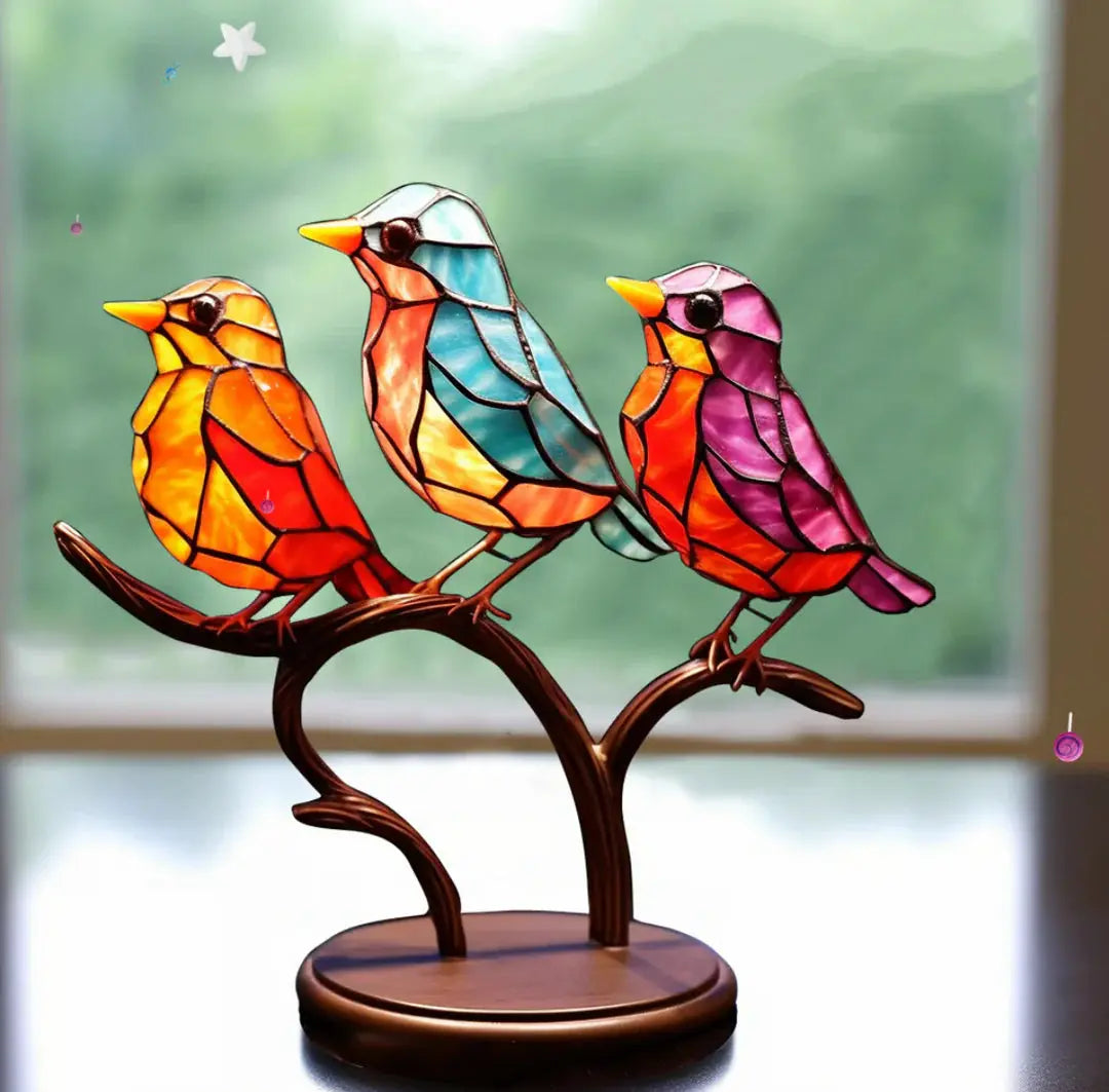 Vogel Raamsticker Set Decoratieve Zonlicht Reflecterende Vogels Glas Ornament Kleurrijk Raamdecoratie Woonkamer Slaapkamer Cadeau | Sulvida