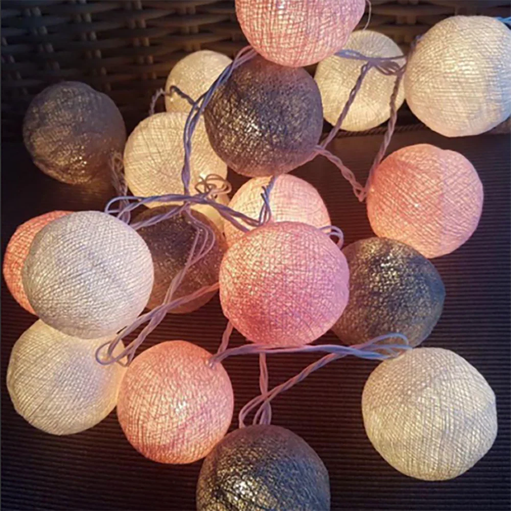 Katoenen Lichtbollenslinger Sfeerverlichting Kinderkamer Feestdecoratie USB Batterij 1,5 tot 10 Meter | Sulvida