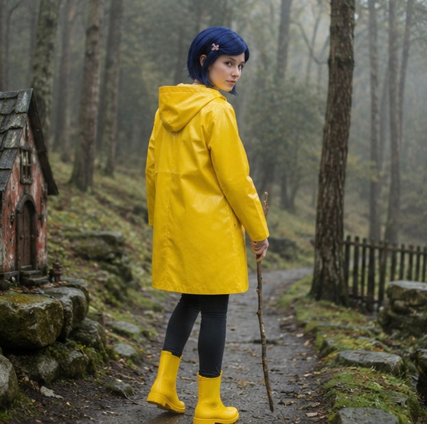 Gele Regenjas Verkleedkostuum Trenchcoat voor Anime Convention Halloween Cosplay Feest Carnaval Themafeest | Sulvida