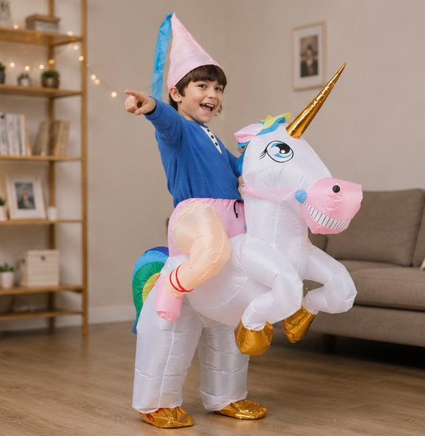 Opblaasbaar Eenhoornkostuum Kind Fantasie Carnaval Feestoutfit Verkleedkleding voor Verjaardag Halloween | Sulvida