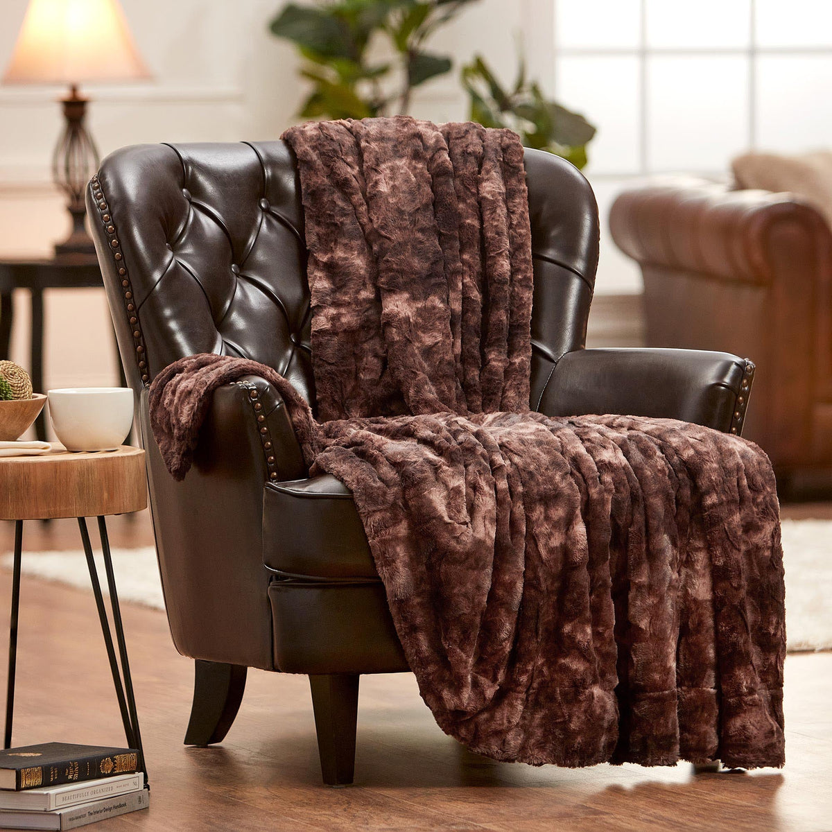 Dubbelzijdige Wolfsprint Woonplaid Extra Groot Zacht Kunstbont Fleece Deken Decoratief Warm Luxe Sofa | Sulvida