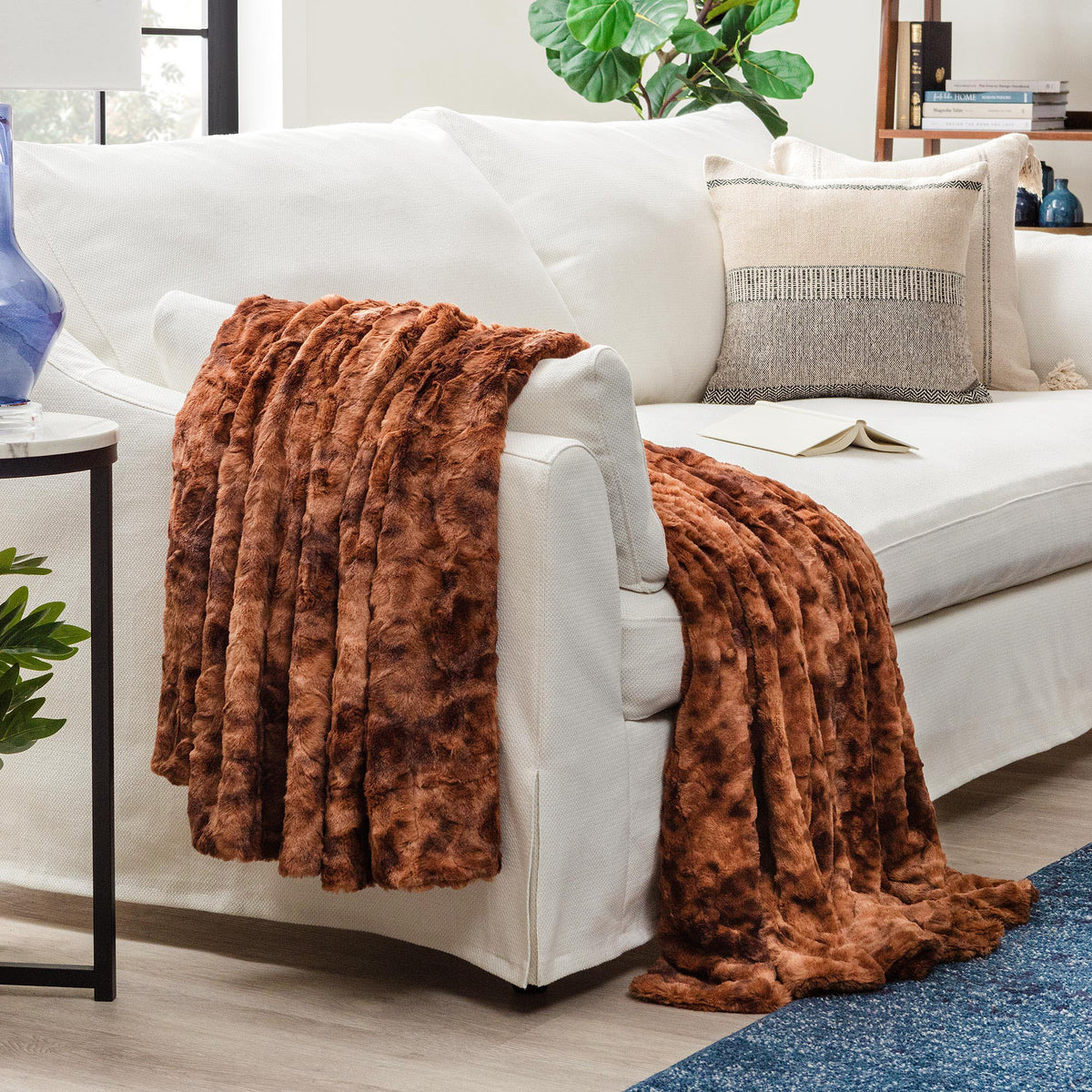 Dubbelzijdige Wolfsprint Woonplaid Extra Groot Zacht Kunstbont Fleece Deken Decoratief Warm Luxe Sofa | Sulvida