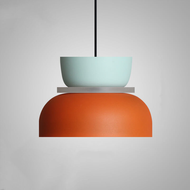 Metalen Hanglamp met Kleurrijke Macaronkap Eén Lichtpunt Modern Design Plafondverlichting voor Eetkamer Woonkamer | Sulvida