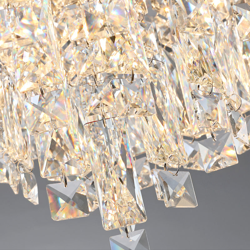 Kristallen plafondlamp rond chroom Ø30-60cm hangverlichting glamour slaapkamer woonkamer kroonluchter | Sulvida