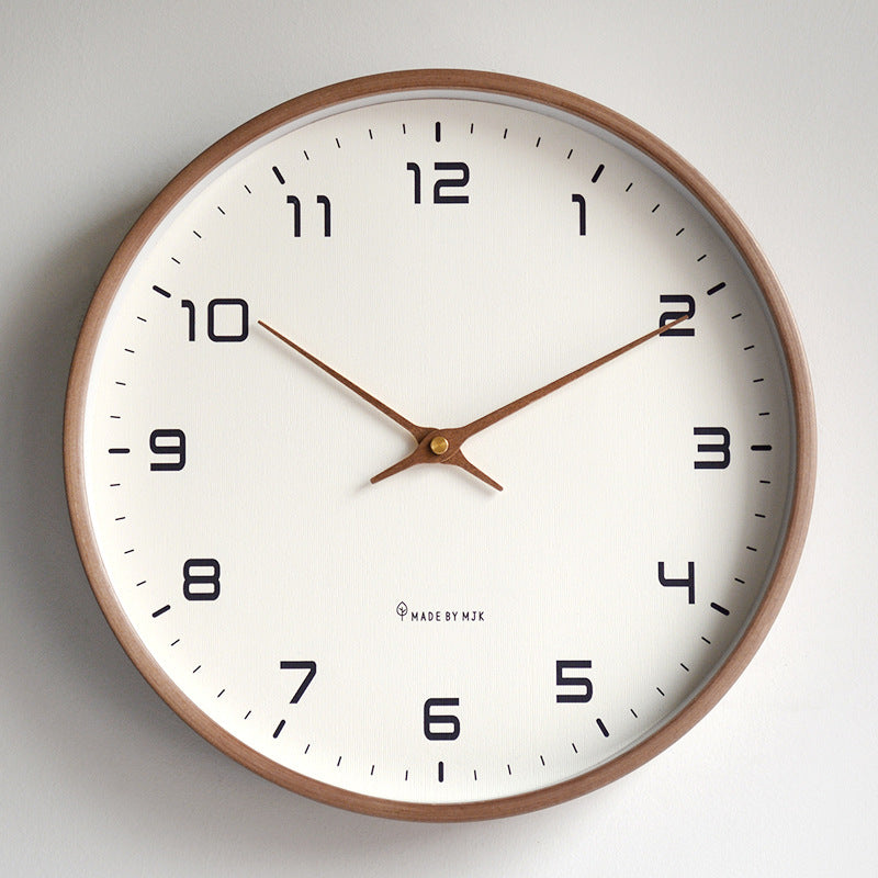 Wandklok Hout Geruisloos Quartzuurwerk Ø25/Ø30 cm Natuurlijke Houtlook Stil Mechanisme Woonkamer Slaapkamer | Sulvida