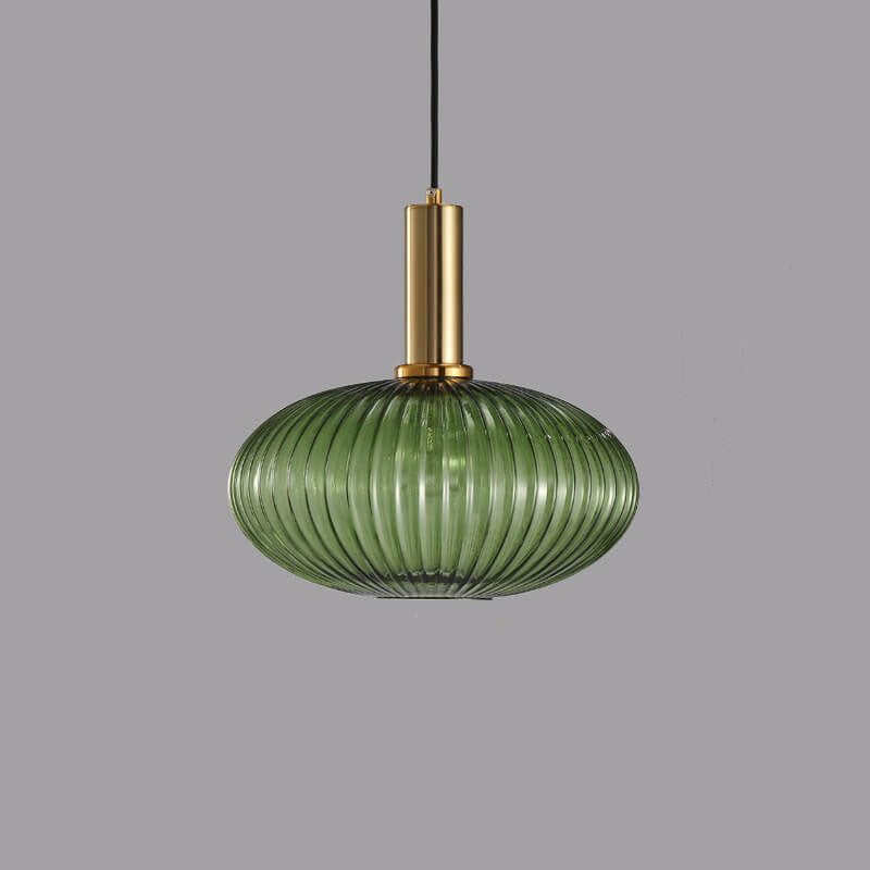 Glazen hanglamp met gestreept design één lichtpunt modern minimalistisch sfeervol woonkamer eetkamer | Sulvida