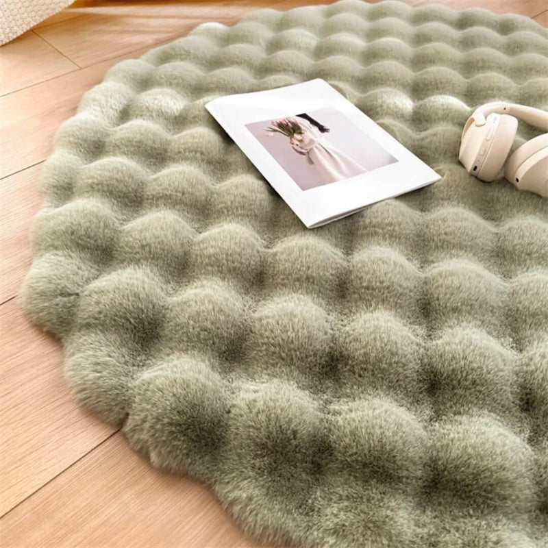 Rond Hoogpolig Vloerkleed Antislip Zachte Kunstbont Woonkamer Slaapkamer Speelhoek Modern Stijlvol Interieur | Sulvida