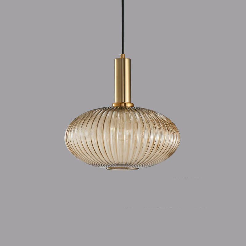 Glazen hanglamp met gestreept design één lichtpunt modern minimalistisch sfeervol woonkamer eetkamer | Sulvida