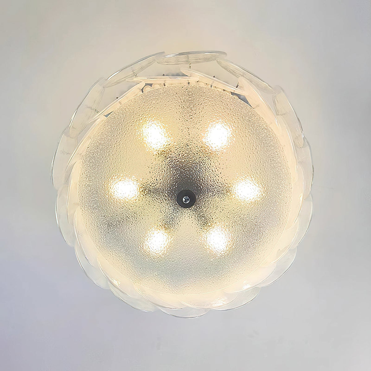 Plafondlamp met metalen frame en glazen bol voor woonkamer, slaapkamer, eetkamer, hal en lounge industrieel | Sulvida