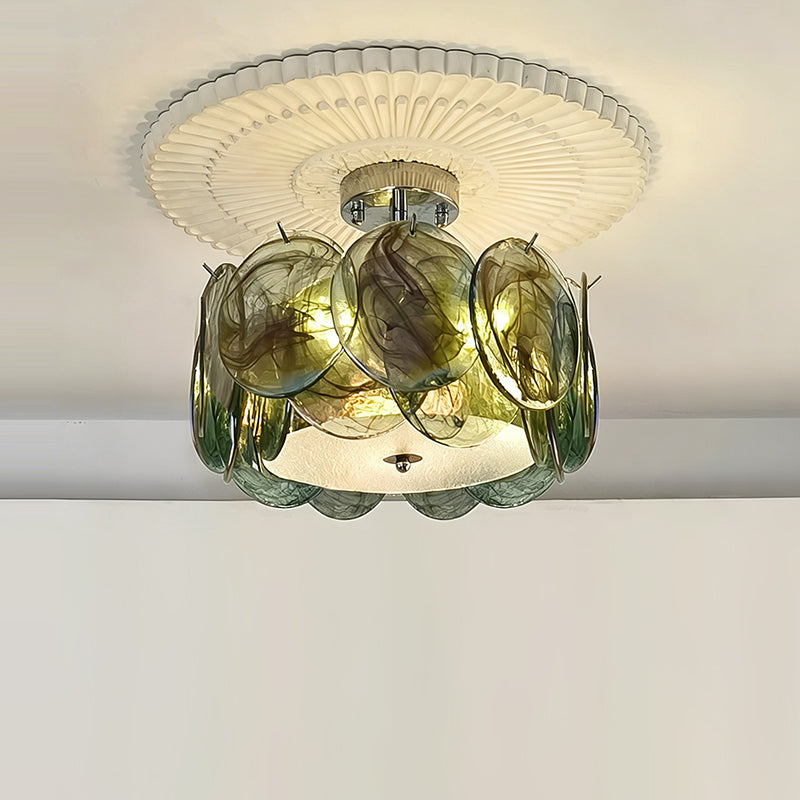 Plafondlamp met metalen frame en glazen bol voor woonkamer, slaapkamer, eetkamer, hal en lounge industrieel | Sulvida