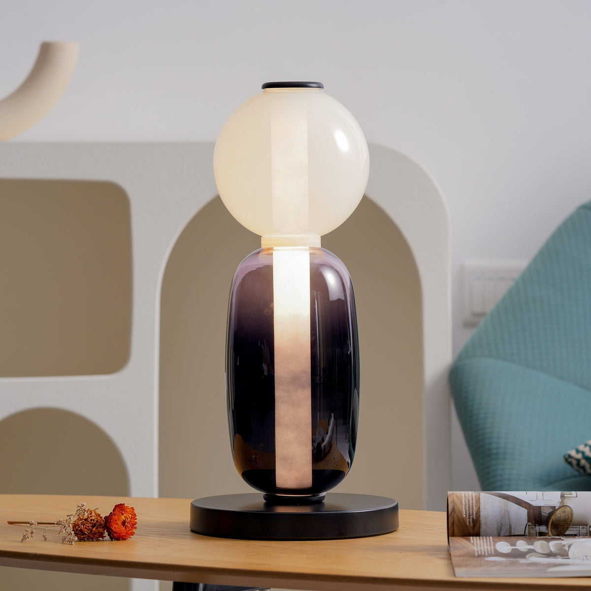 Tafellamp Glas Metaal LED 20cm Dimbaar Afstandsbediening Decoratieve Bureaulamp Woonkamer Slaapkamer | Sulvida