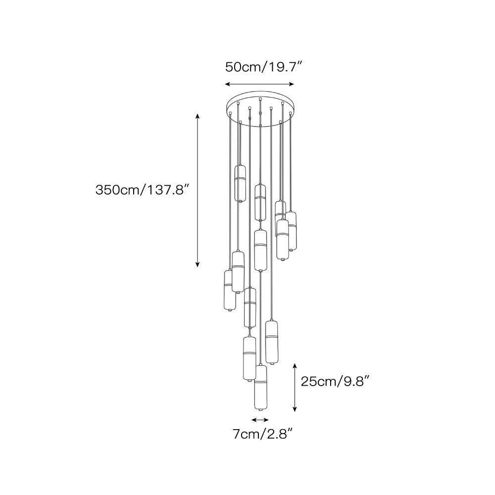Hanglamp Messing Albast Kroonluchter LED Verlichting Trap Hal Woonkamer Eetkamer Verstelbare Hoogte Modern | Sulvida