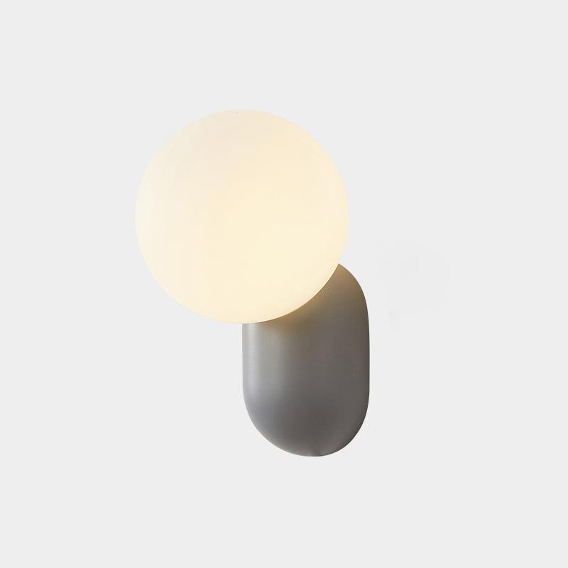 Minimalistische Wandlamp met Glazen Bol Sfeervolle Muuverlichting Roze Zwart Wit Grijs Retro Slaapkamer | Sulvida