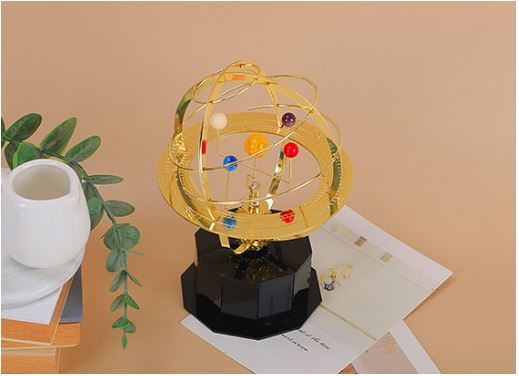 Handgemaakt Mechanisch Zonnestelsel Orrery-Model van Messing met 5 Planeten voor Decoratie | Sulvida