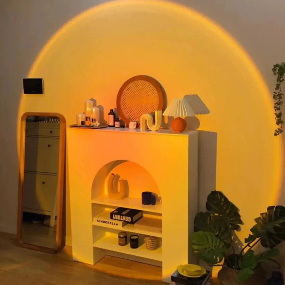 Zonsondergang Sfeerverlichting met 13 Kleuren Lichtmodi LED Projectielamp 360° Draaibaar Avondverlichting voor Woonkamer Slaapkamer | Sulvida
